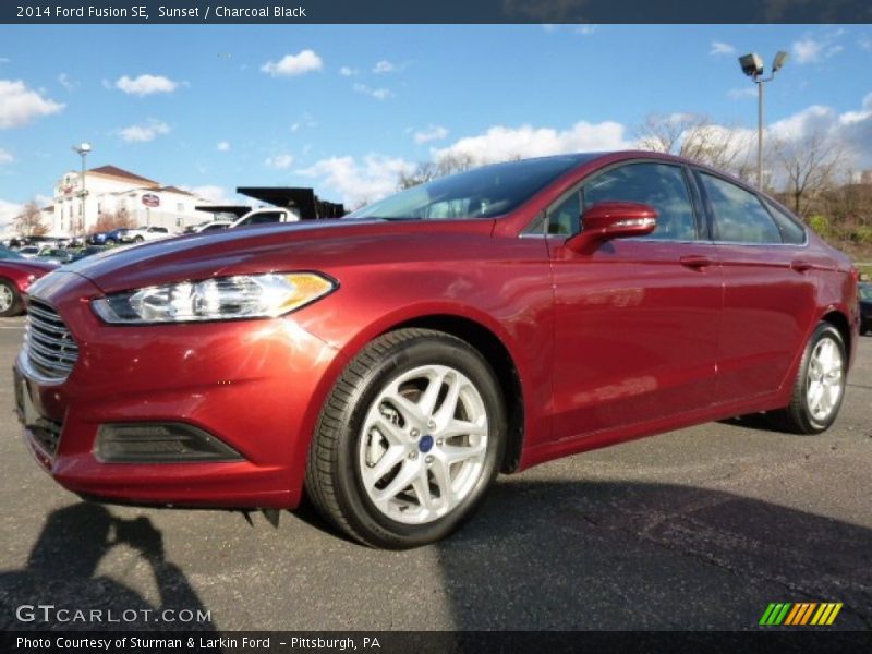Sunset / Charcoal Black 2014 Ford Fusion SE