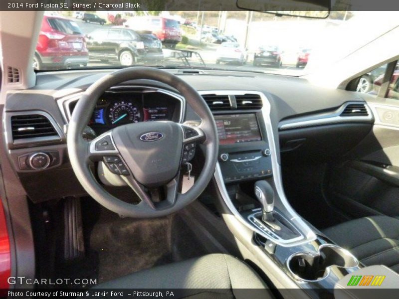 Sunset / Charcoal Black 2014 Ford Fusion SE