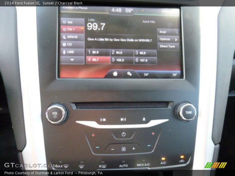 Sunset / Charcoal Black 2014 Ford Fusion SE