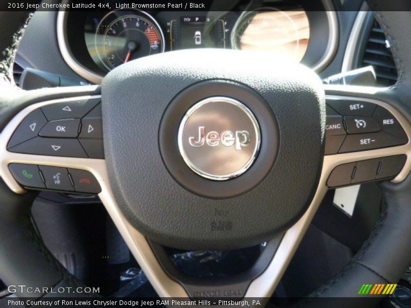 Light Brownstone Pearl / Black 2016 Jeep Cherokee Latitude 4x4