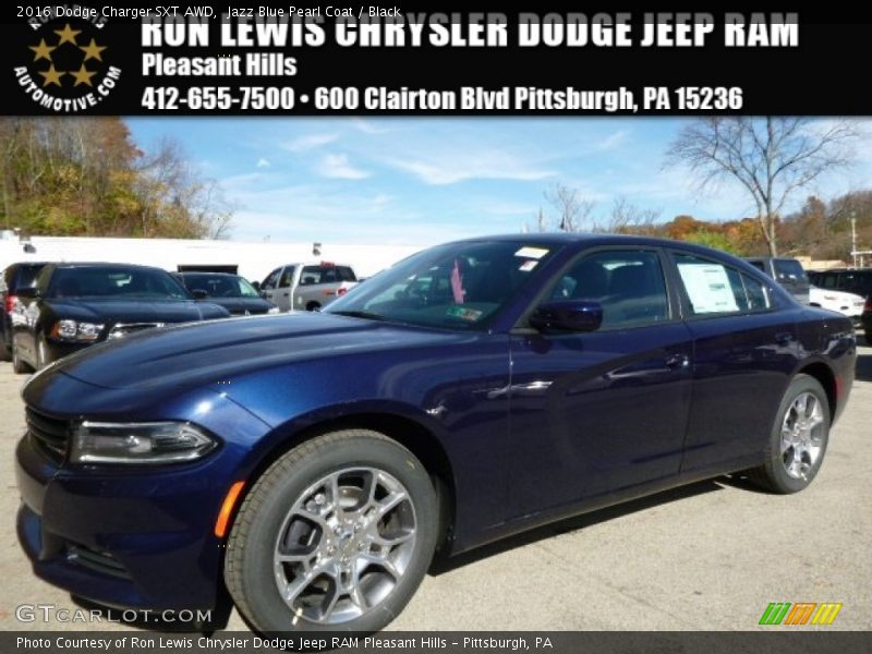 Jazz Blue Pearl Coat / Black 2016 Dodge Charger SXT AWD