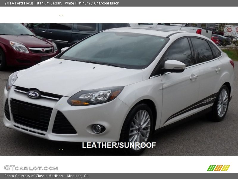 White Platinum / Charcoal Black 2014 Ford Focus Titanium Sedan