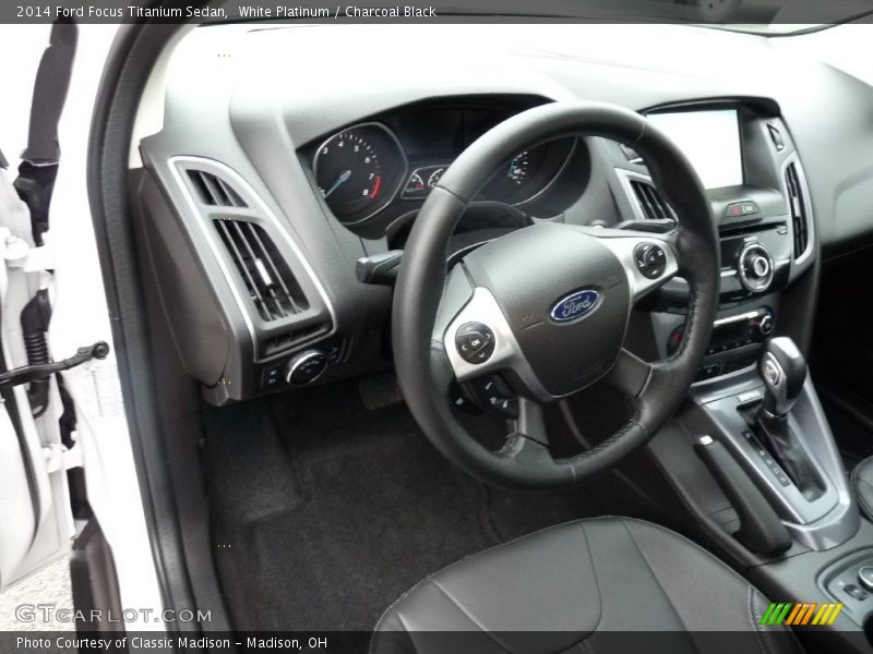 White Platinum / Charcoal Black 2014 Ford Focus Titanium Sedan