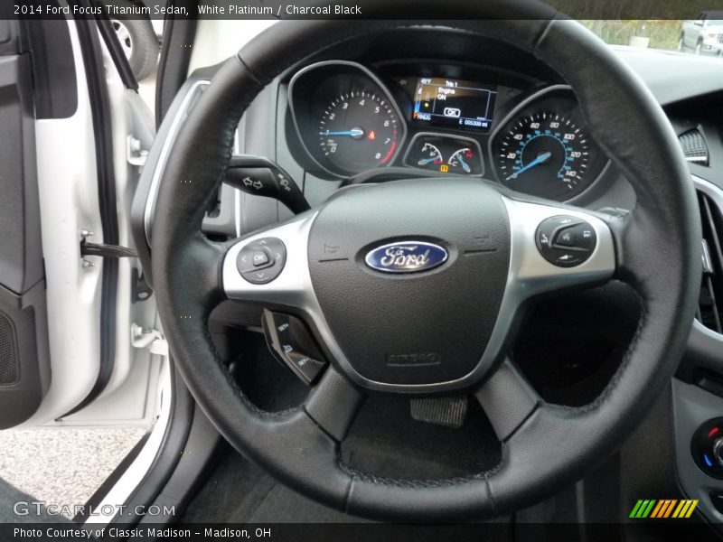 White Platinum / Charcoal Black 2014 Ford Focus Titanium Sedan