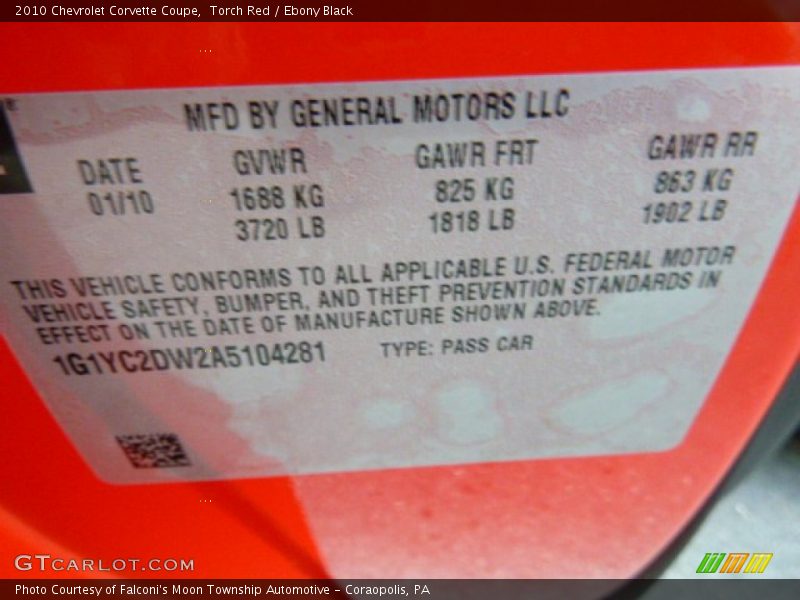 Torch Red / Ebony Black 2010 Chevrolet Corvette Coupe