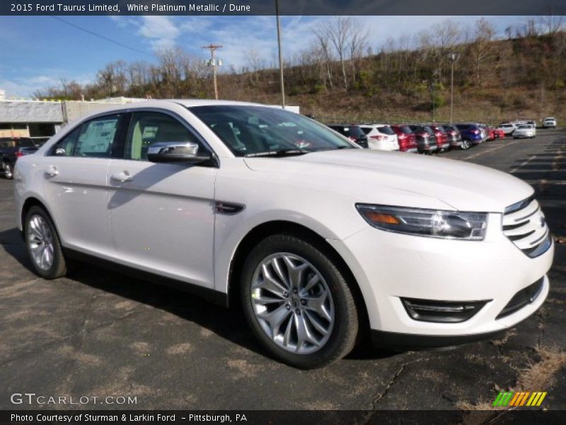 White Platinum Metallic / Dune 2015 Ford Taurus Limited