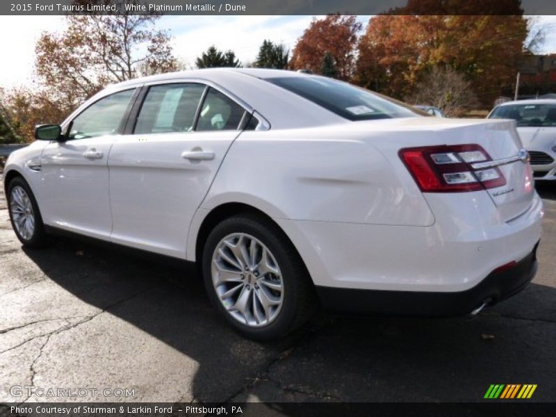 White Platinum Metallic / Dune 2015 Ford Taurus Limited