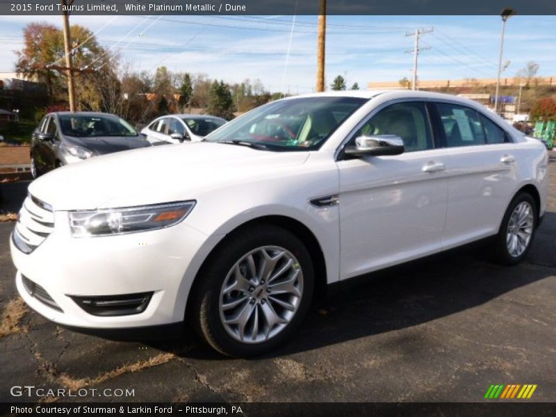 White Platinum Metallic / Dune 2015 Ford Taurus Limited