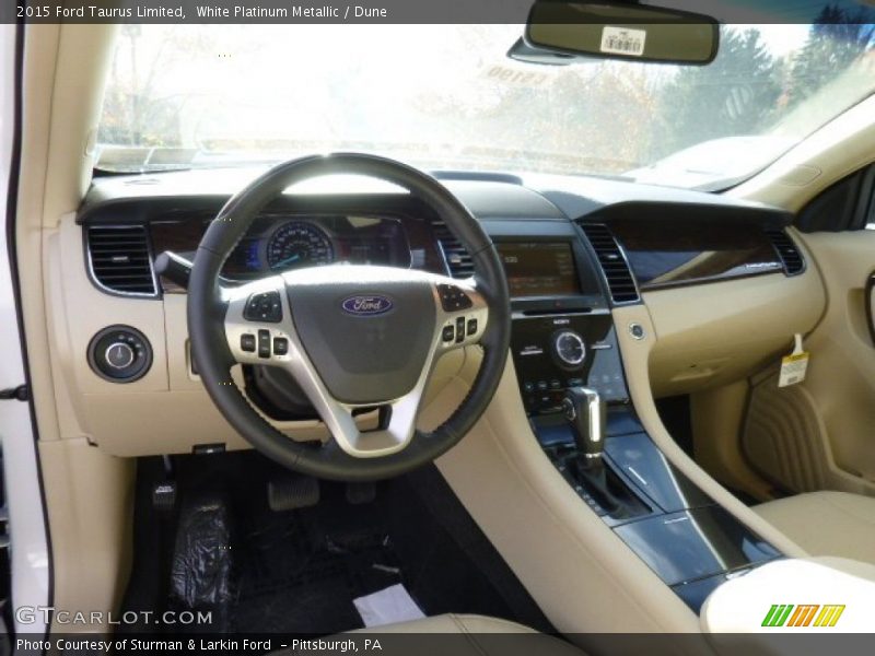 White Platinum Metallic / Dune 2015 Ford Taurus Limited