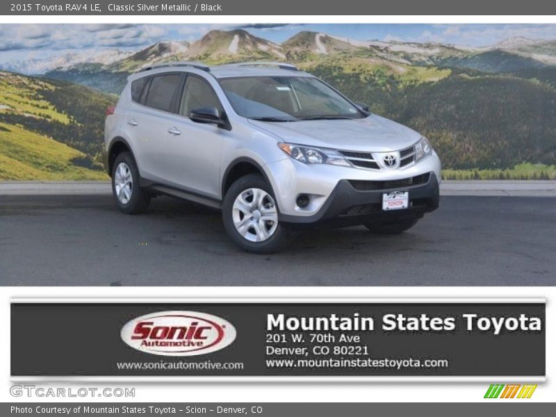 Classic Silver Metallic / Black 2015 Toyota RAV4 LE