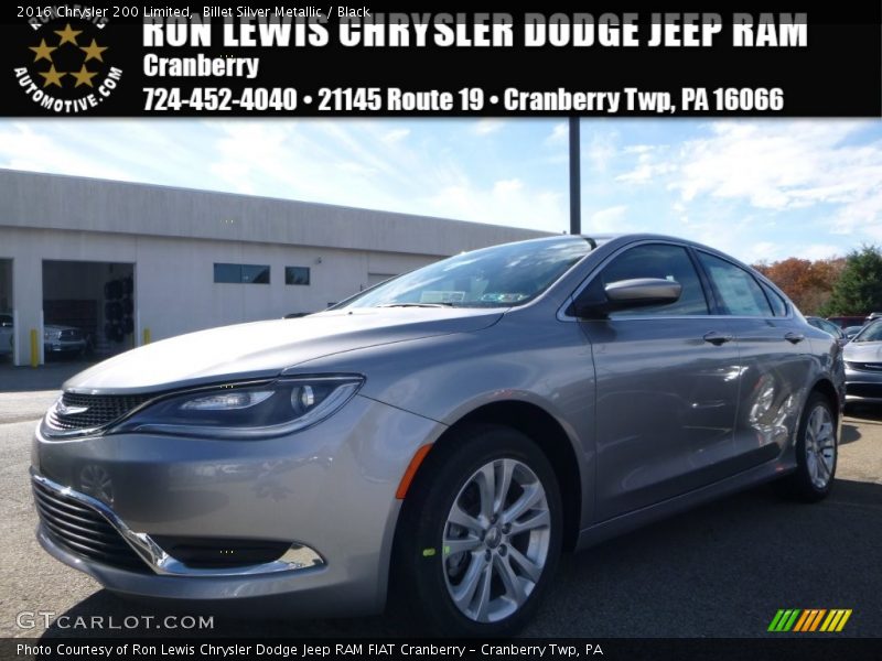 Billet Silver Metallic / Black 2016 Chrysler 200 Limited
