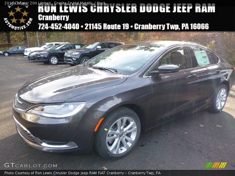 Granite Crystal Metallic / Black 2016 Chrysler 200 Limited