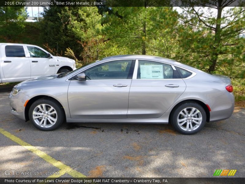 Billet Silver Metallic / Black 2016 Chrysler 200 Limited