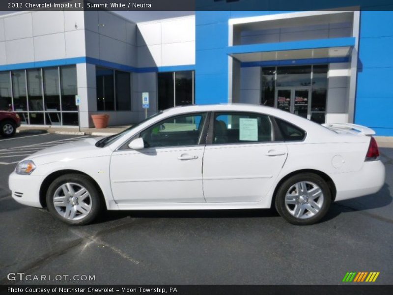 Summit White / Neutral 2012 Chevrolet Impala LT