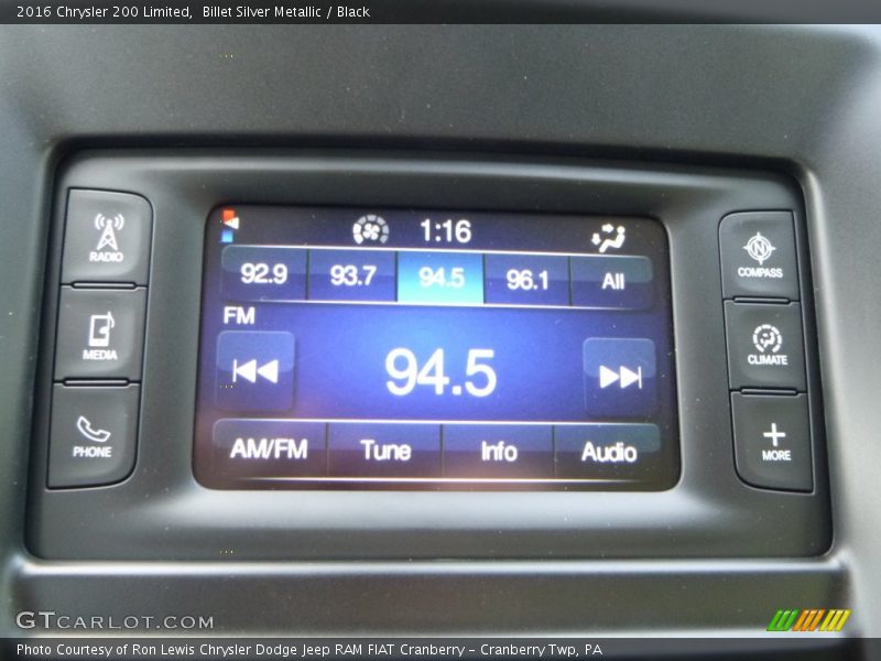 Billet Silver Metallic / Black 2016 Chrysler 200 Limited