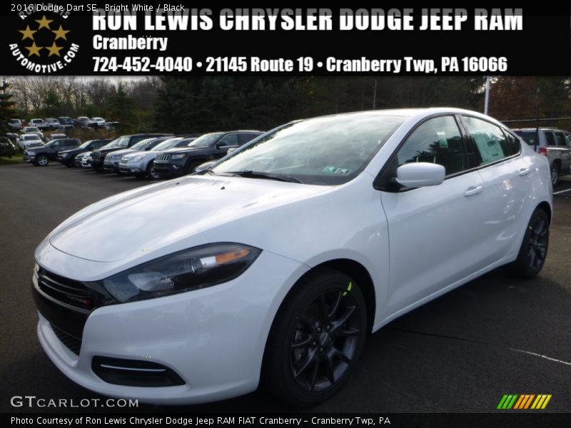 Bright White / Black 2016 Dodge Dart SE