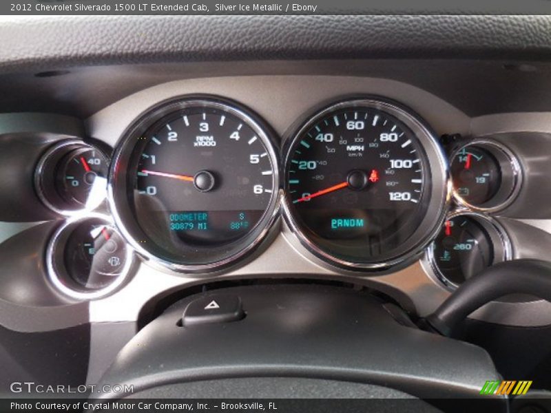 Silver Ice Metallic / Ebony 2012 Chevrolet Silverado 1500 LT Extended Cab