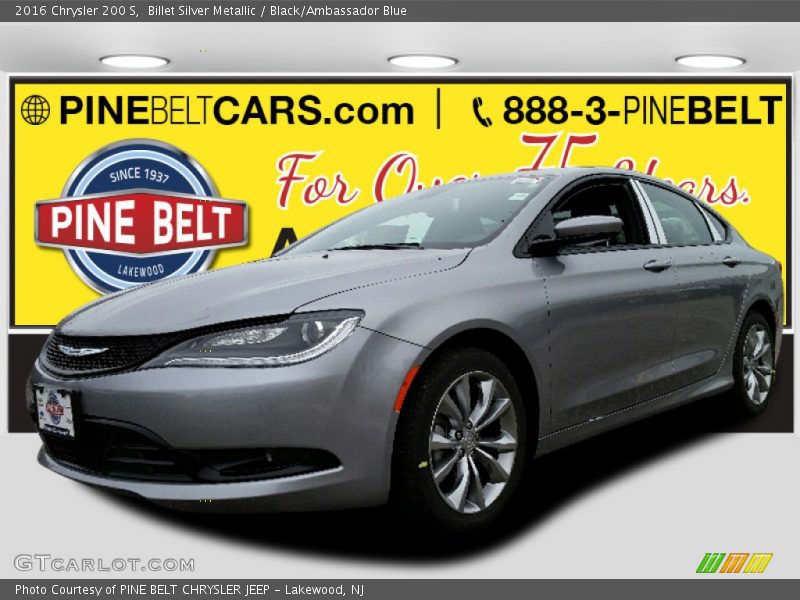 Billet Silver Metallic / Black/Ambassador Blue 2016 Chrysler 200 S
