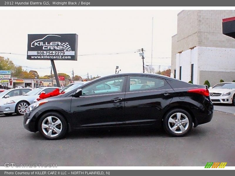 Midnight Black / Beige 2012 Hyundai Elantra GLS