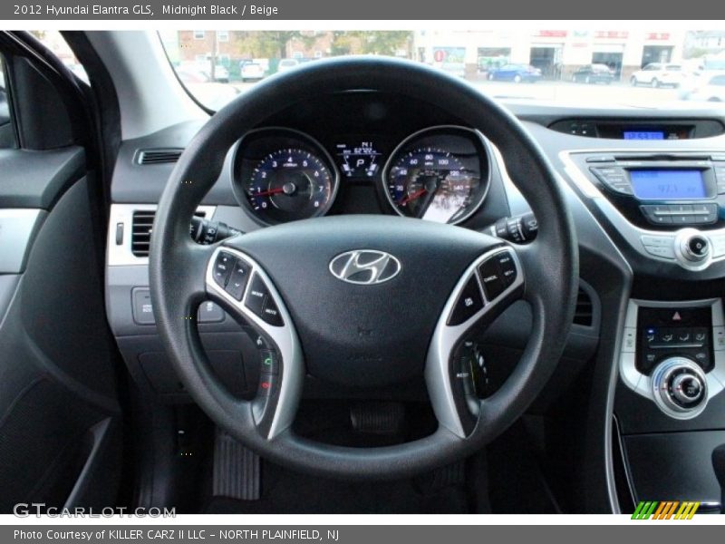 Midnight Black / Beige 2012 Hyundai Elantra GLS