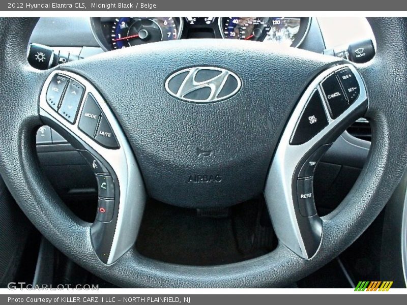 Midnight Black / Beige 2012 Hyundai Elantra GLS