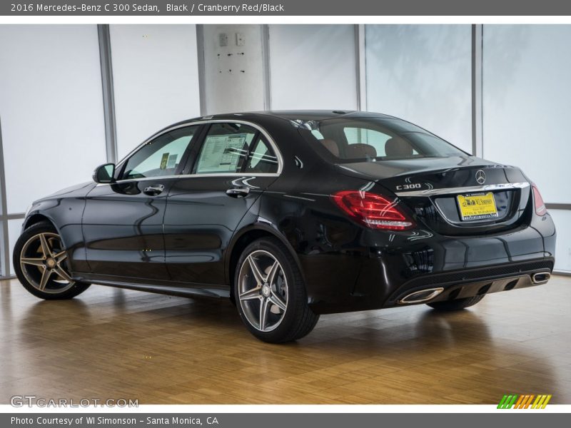 Black / Cranberry Red/Black 2016 Mercedes-Benz C 300 Sedan