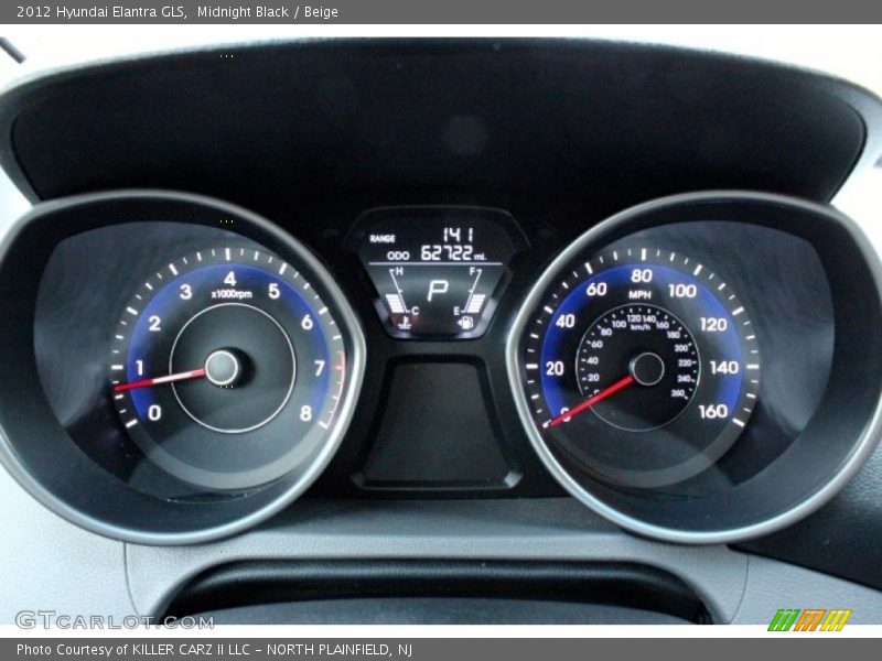 Midnight Black / Beige 2012 Hyundai Elantra GLS