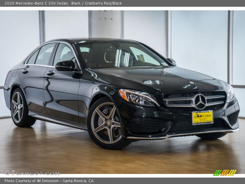 Black / Cranberry Red/Black 2016 Mercedes-Benz C 300 Sedan