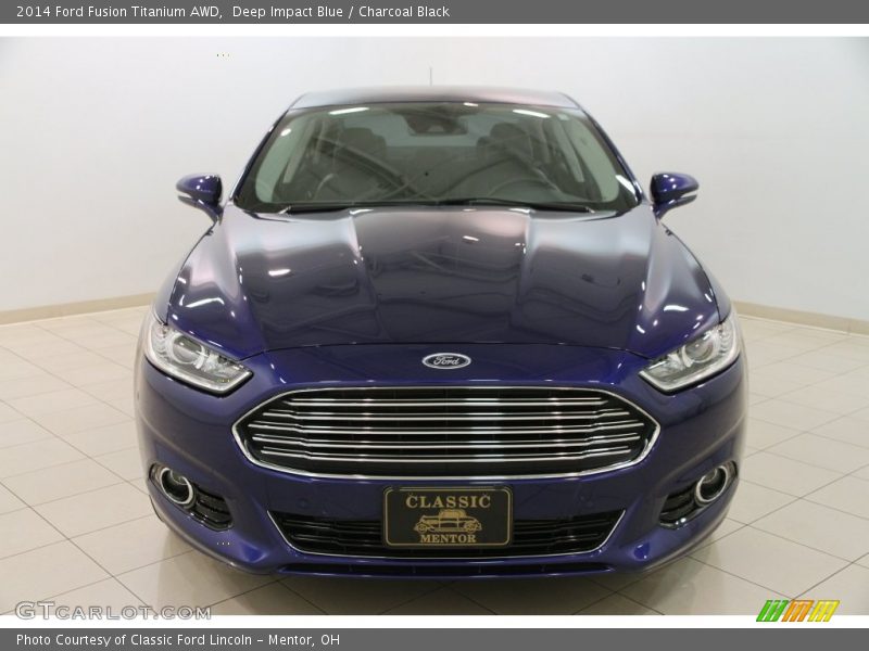 Deep Impact Blue / Charcoal Black 2014 Ford Fusion Titanium AWD