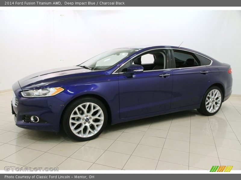 Deep Impact Blue / Charcoal Black 2014 Ford Fusion Titanium AWD