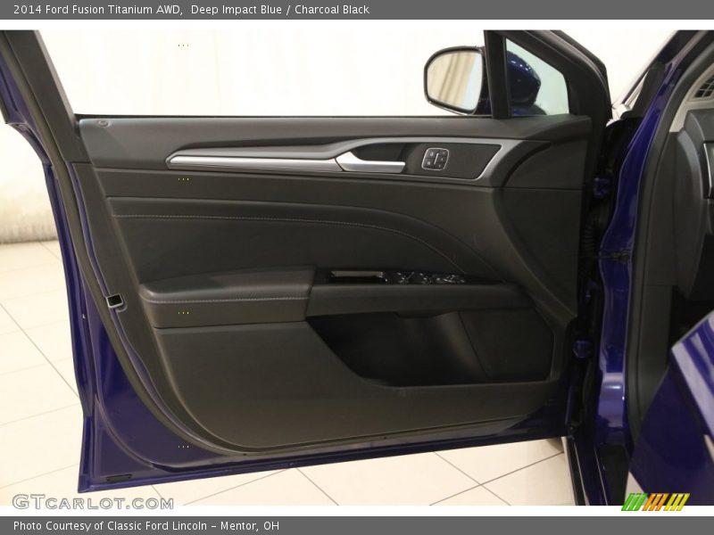 Deep Impact Blue / Charcoal Black 2014 Ford Fusion Titanium AWD