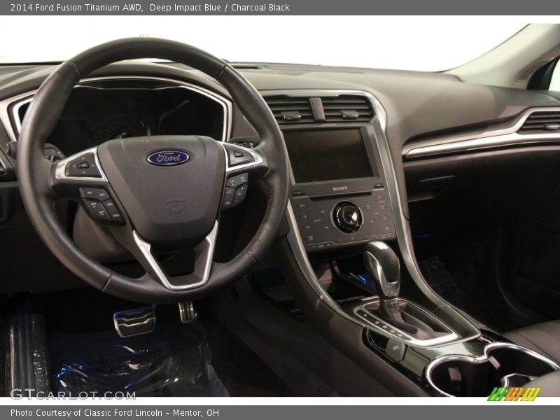 Deep Impact Blue / Charcoal Black 2014 Ford Fusion Titanium AWD