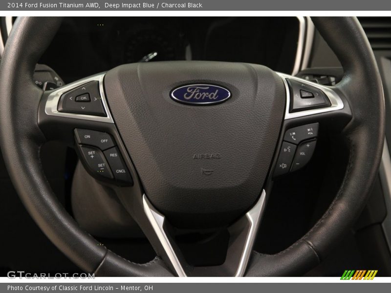 Deep Impact Blue / Charcoal Black 2014 Ford Fusion Titanium AWD