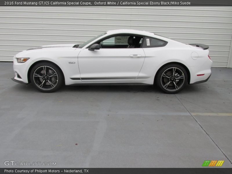 Oxford White / California Special Ebony Black/Miko Suede 2016 Ford Mustang GT/CS California Special Coupe