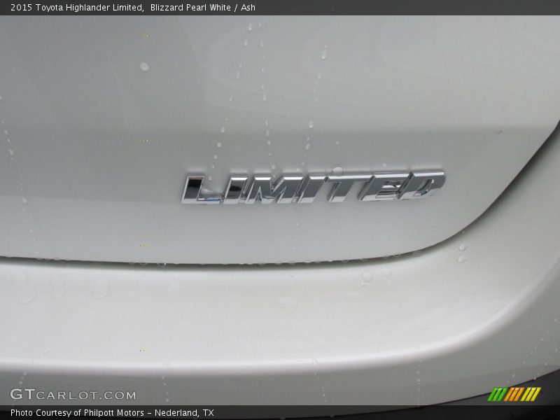 Blizzard Pearl White / Ash 2015 Toyota Highlander Limited