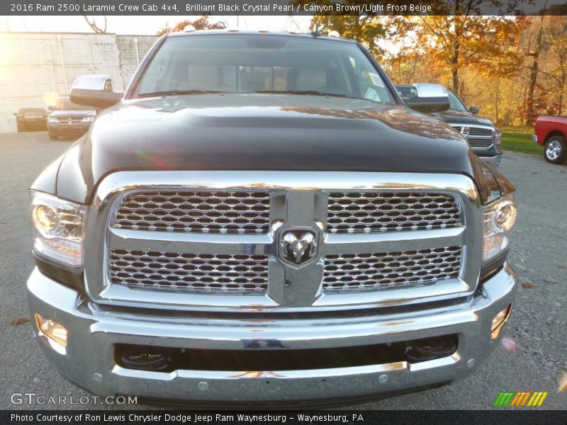 Brilliant Black Crystal Pearl / Canyon Brown/Light Frost Beige 2016 Ram 2500 Laramie Crew Cab 4x4