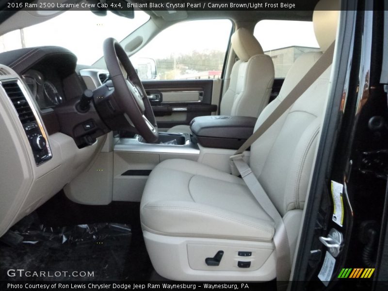 Brilliant Black Crystal Pearl / Canyon Brown/Light Frost Beige 2016 Ram 2500 Laramie Crew Cab 4x4