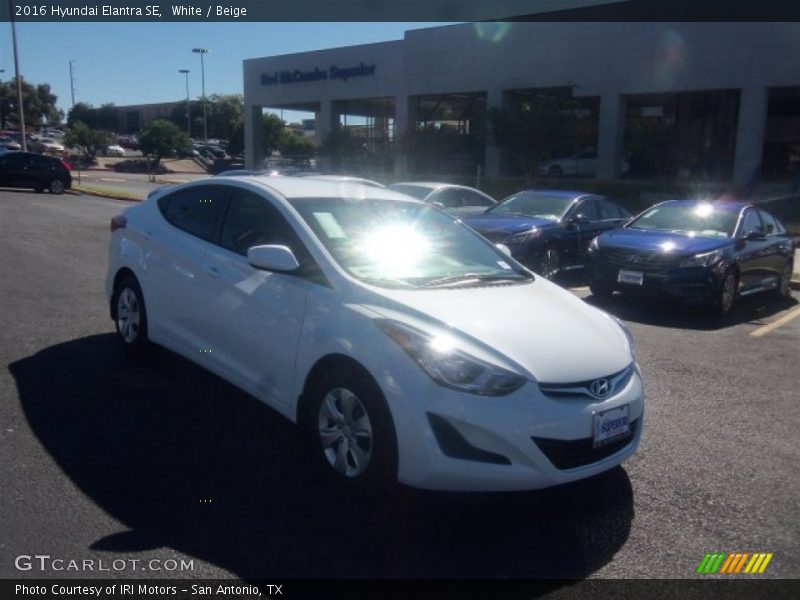 White / Beige 2016 Hyundai Elantra SE