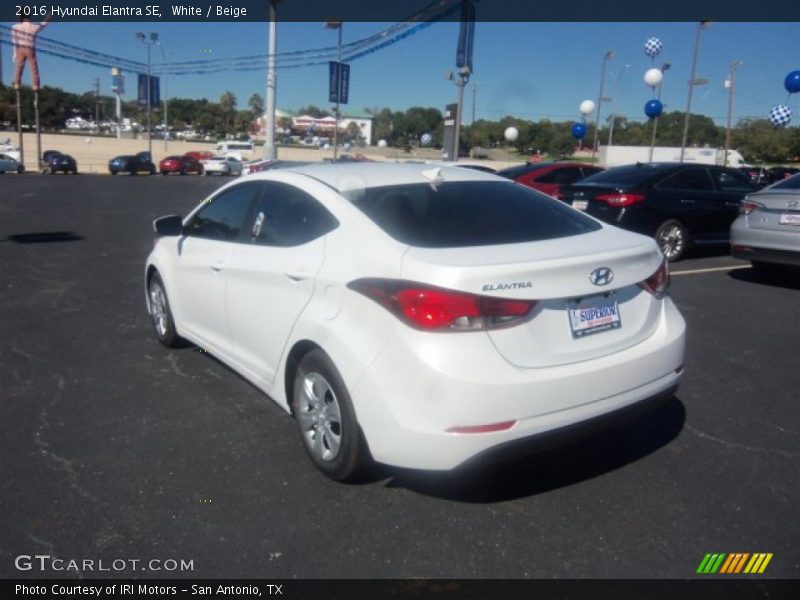 White / Beige 2016 Hyundai Elantra SE