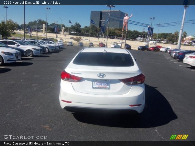 White / Beige 2016 Hyundai Elantra SE