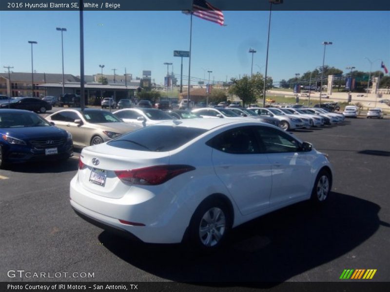 White / Beige 2016 Hyundai Elantra SE