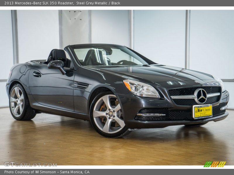 Steel Grey Metallic / Black 2013 Mercedes-Benz SLK 350 Roadster