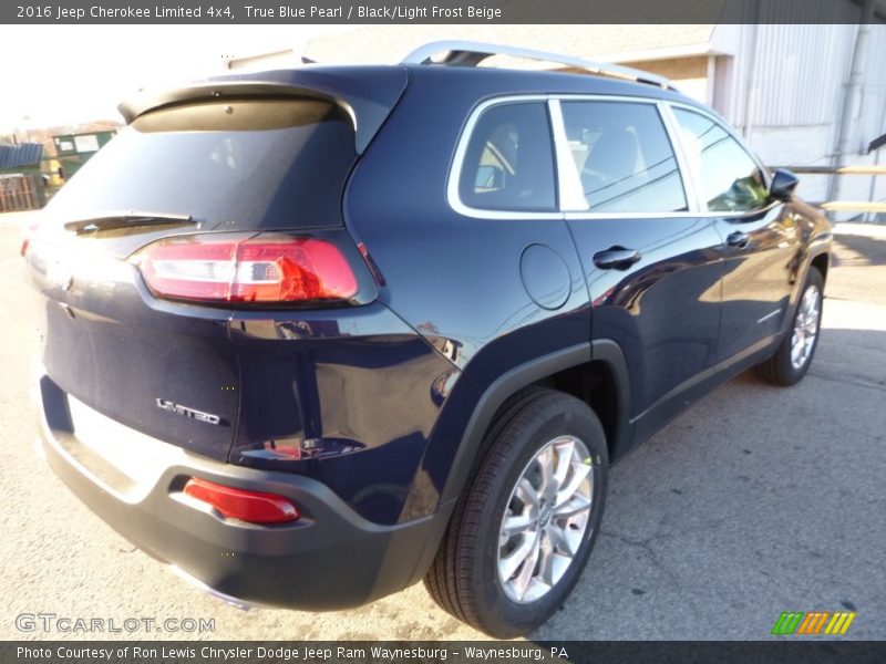 True Blue Pearl / Black/Light Frost Beige 2016 Jeep Cherokee Limited 4x4