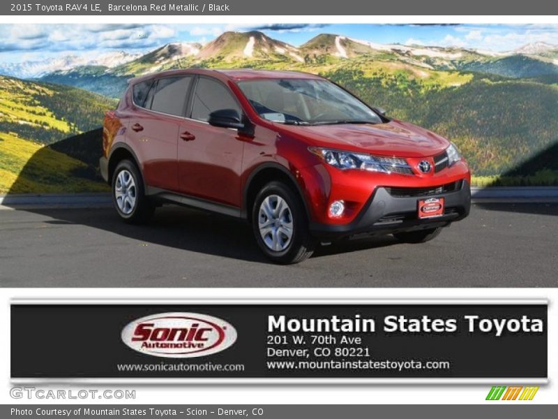 Barcelona Red Metallic / Black 2015 Toyota RAV4 LE