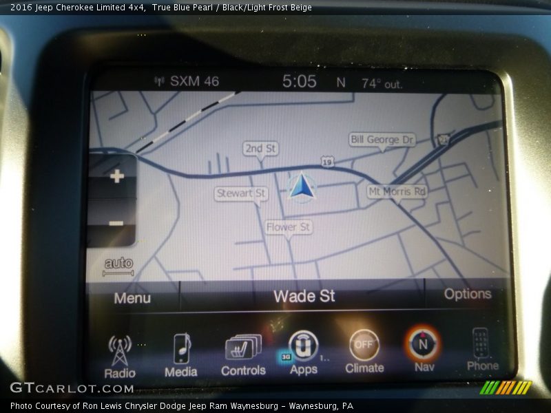 True Blue Pearl / Black/Light Frost Beige 2016 Jeep Cherokee Limited 4x4