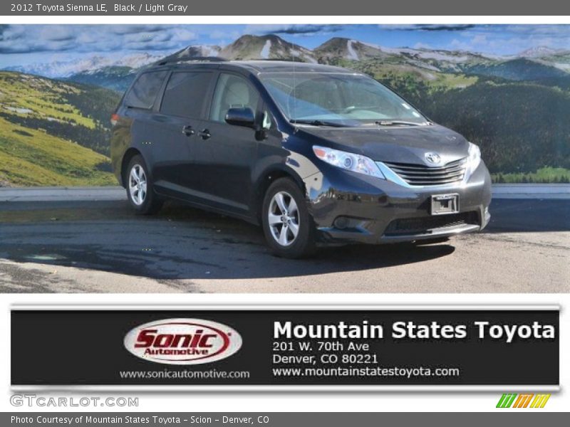 Black / Light Gray 2012 Toyota Sienna LE