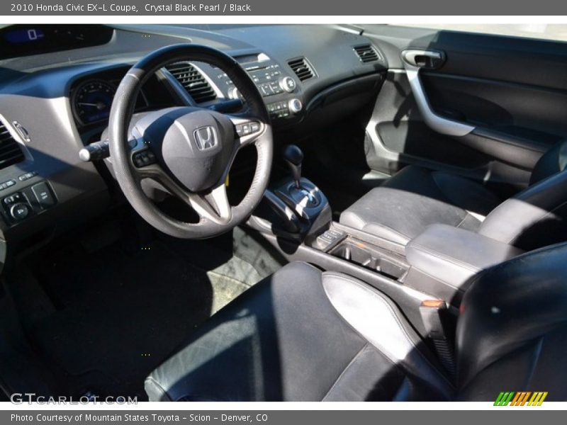 Crystal Black Pearl / Black 2010 Honda Civic EX-L Coupe