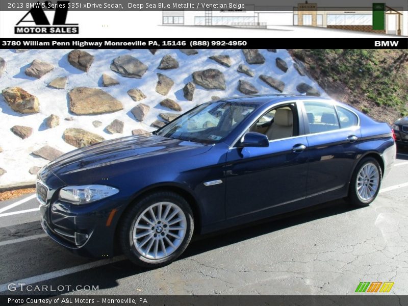 Deep Sea Blue Metallic / Venetian Beige 2013 BMW 5 Series 535i xDrive Sedan