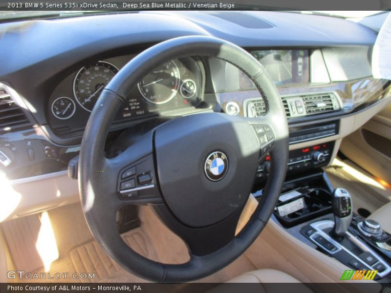 Deep Sea Blue Metallic / Venetian Beige 2013 BMW 5 Series 535i xDrive Sedan
