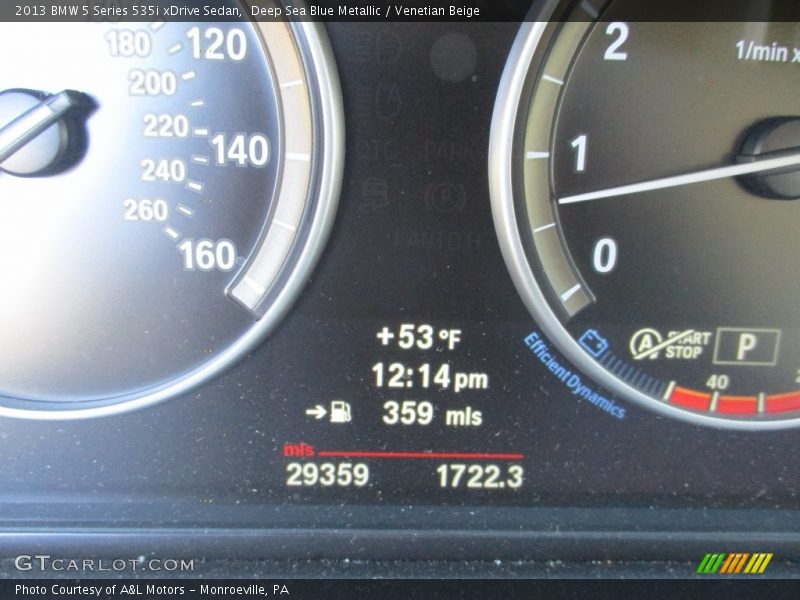 Deep Sea Blue Metallic / Venetian Beige 2013 BMW 5 Series 535i xDrive Sedan